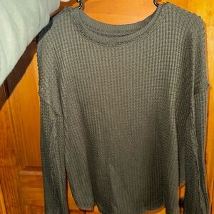Dark Green Waffle Knit Sweater